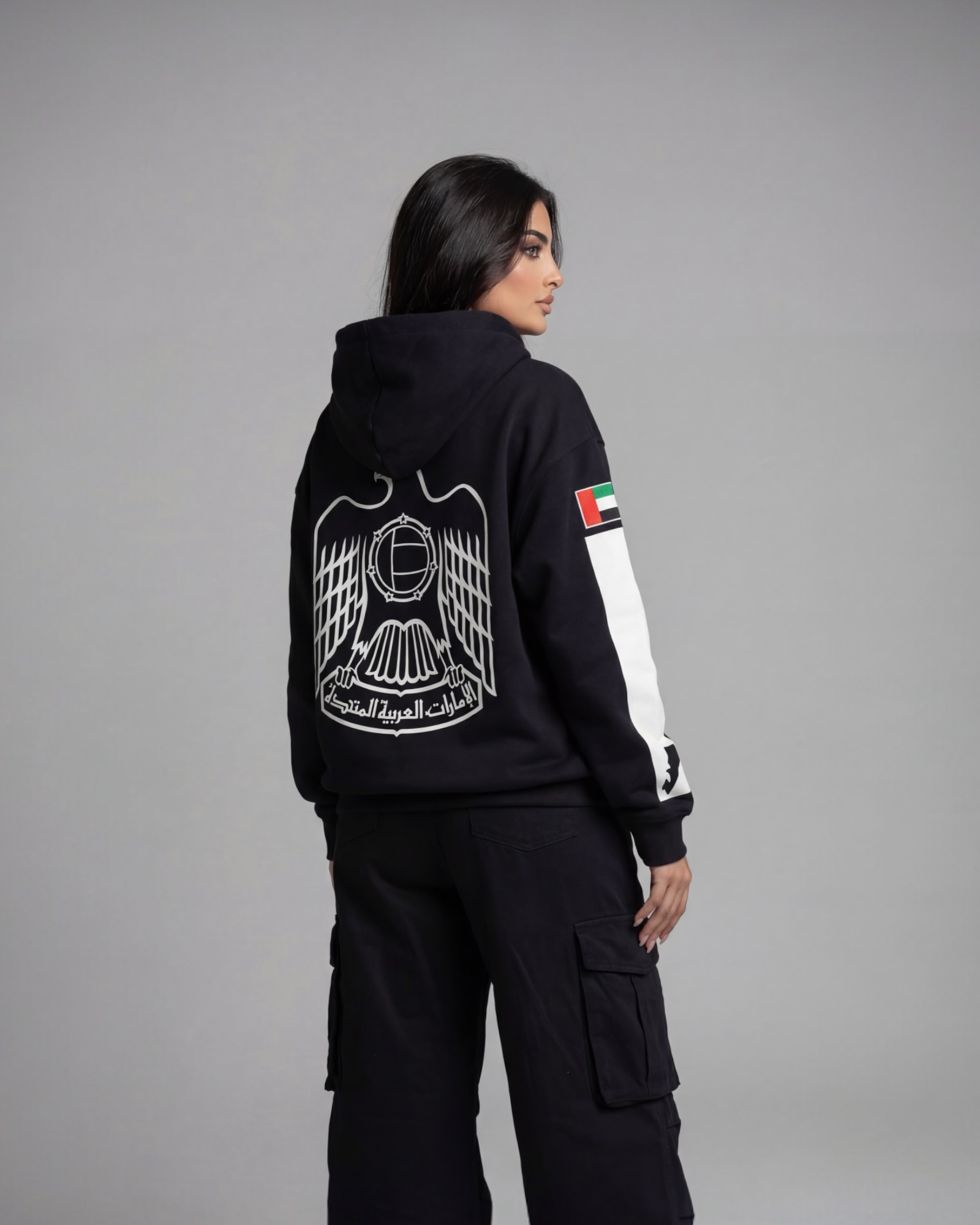 UAE National Emblem Oversized Drop Shoulder Hoodie