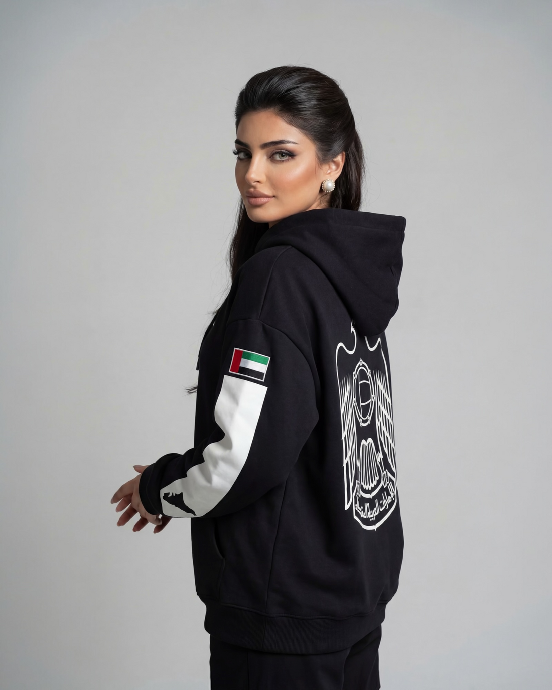 UAE National Emblem Oversized Drop Shoulder Hoodie
