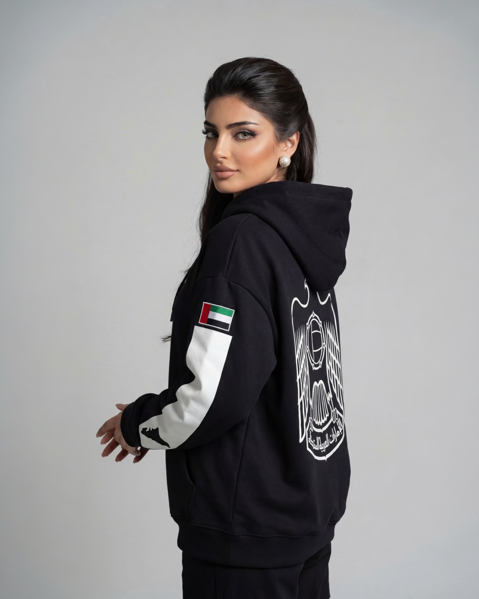 UAE National Emblem Oversized Drop Shoulder Hoodie